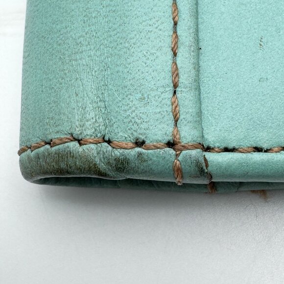 Franklin Covey Full-Grain Leather Planner Cover 7 X 4.25 Turquoise Strap Vtg - Picture 10 of 16